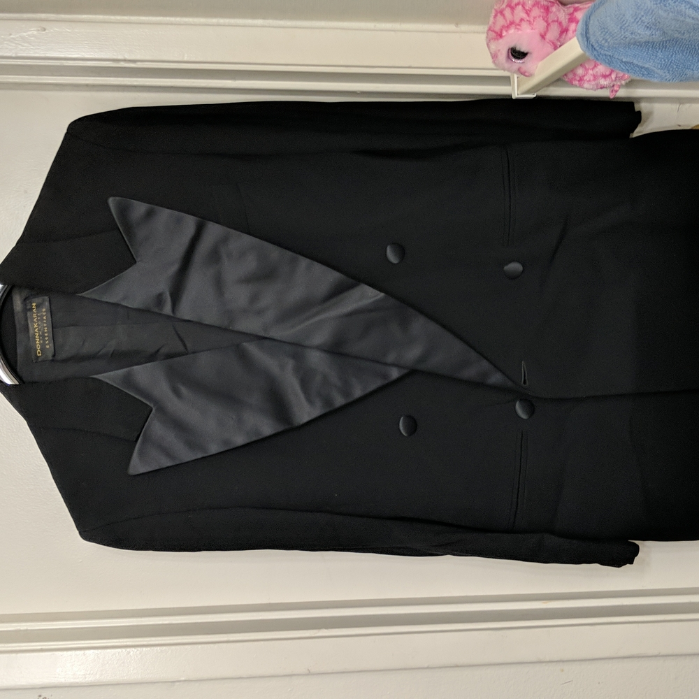 Donna Karen essentials black jacket with satin interior size 8